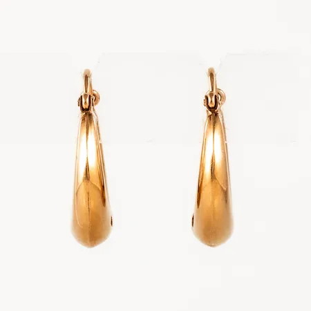 Mormorscreoler i 18K guld. De är 19,3 mm långa, 4,5 mm nertill och väger 2,0g. 18K & kattfot.