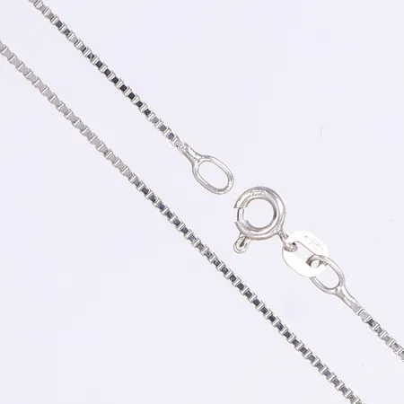 Halskedja Venezia, 38cm, bredd 1mm, vitguld 18K Vikt: 3 g