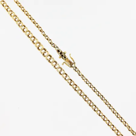 Collier Bismarck, 44,5cm, doserad bredd 3-5mm, slitage/länk utdragen och vriden, trögt lås, 18K Vikt: 10,7 g