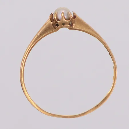 Ring med pärla, defekt, 18K Vikt: 1 g