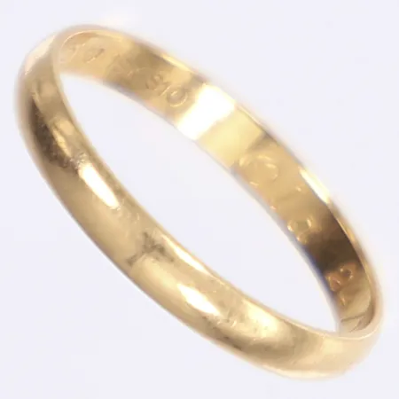 Ring, slät, stl 16¼, bredd 2,5mm, gravyr, 18K Vikt: 1,5 g