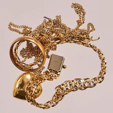Diverse guld, defekt, 18K 30,8g.