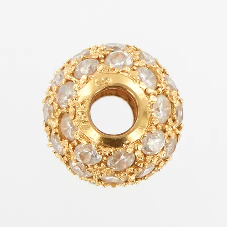 Hänge med vita stenar, ca 10mm, 18K Vikt: 2,4 g
