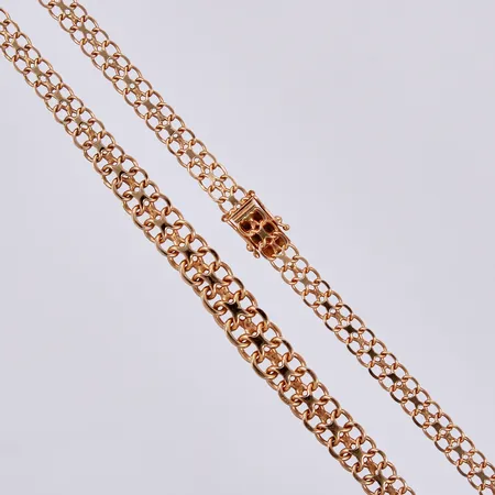 Collier doserad X-länk, Clareus Guldsmeds Ab, längd: ca 46cm, bredd: ca 4-8mm, 18K Vikt: 20,4 g