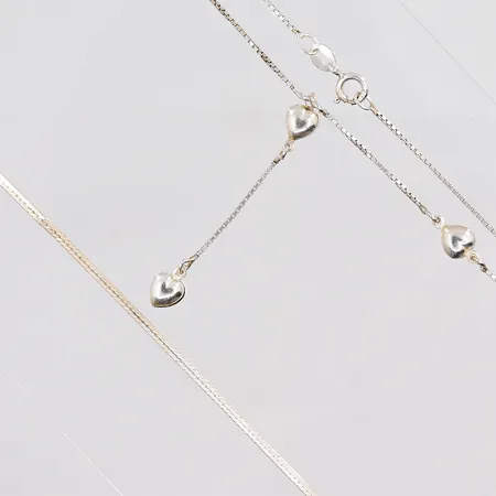 Collier med hjärtan, 40cm, kedja, 42cm, silver 925/1000 Vikt: 7 g