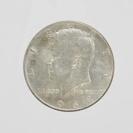 Silvermynt, Ø30,4mm, Kennedy Half Dollar, USA 1964, 900/1000 Vikt: 12,4 g