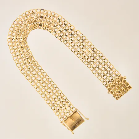 Armband X-länk, längd 18,5cm, bredd 14mm, 18K  Vikt: 15,6 g