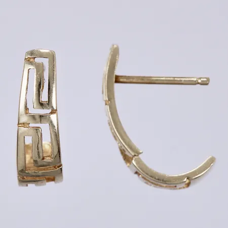 Ett par örhängen, längd: ca 1,5cm, bredd: ca 3-5mm, defekt, stoppers saknas, 14K Vikt: 1,4 g