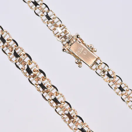 Collier X-länk, doserad, bredd 5-7 mm, längd 41 cm, 18K. Vikt: 14,5 g