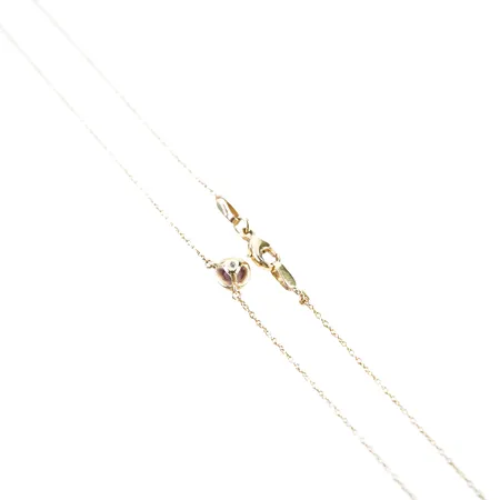 Collier m röd sten, 43,5cm, Ø6mm, 18k Vikt: 2,6 g