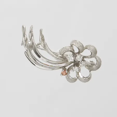 Brosch med stenar, 37x20,5mm, silver, 925/1000 Vikt: 5,2 g