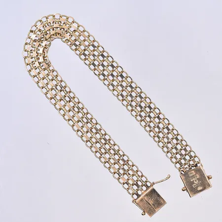 Armband X-länk, längd 18,5 cm, bredd 10 mm, 18K. Vikt: 11,5 g