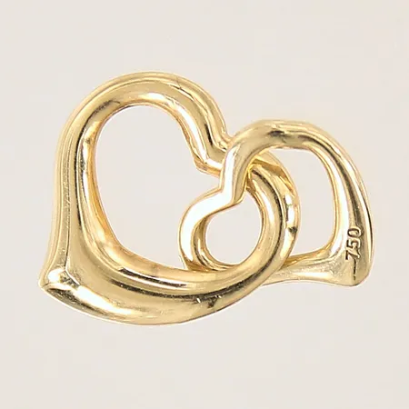 Hänge hjärtan, 15x15mm, skev, 18K  Vikt: 1,3 g