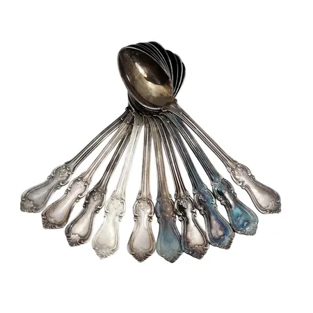 Kaffeskedar, 10 stycken, silver 830/1000, bruksskick  Vikt: 163,6 g