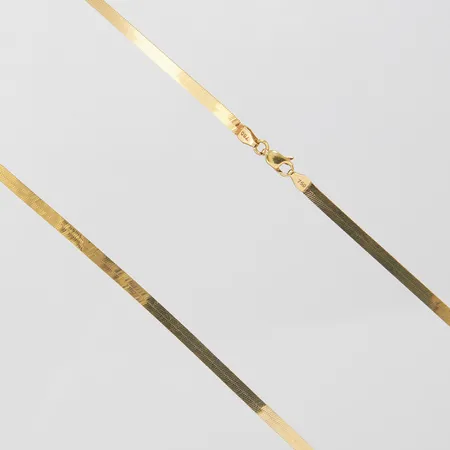 Collier, längd:40cm, bredd:3mm, smärre bucklor, 18K Vikt: 3,5 g