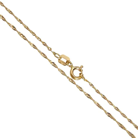 Halskedja Singapore, 18K guld, Guldfynd (GHA), längd 40,0 cm, bredd 1 mm, fint skick Vikt: 1,2 g