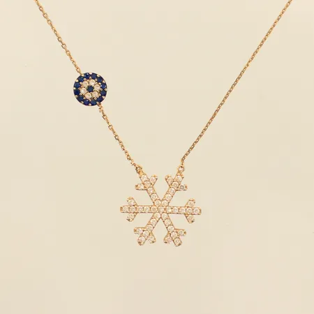 Collier, vita och blå stenar, längd 43,5cm, bredd 0,5-16,8mm, 14K Vikt: 2,9 g