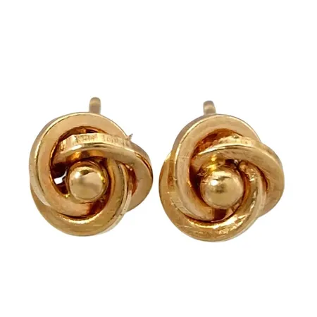 Örhängen Knutar, 18K guld, storlek 6x6 mm, en plopp saknas Vikt: 0,5 g