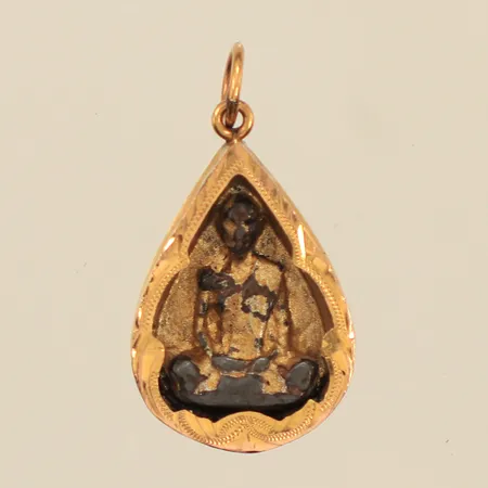 Hänge Buddha, glas saknas, defekt, 14K, bruttovikt 3,7g Vikt: 3,7 g