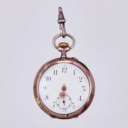 Fickur, manuell, Ø35mm, boett-nr: 14732, sekundvisare, innerboett i silver, monogram: BS, 800/1000 silver