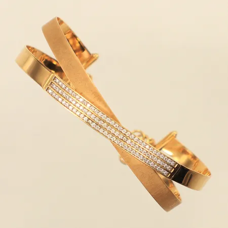 Armband, vita stenar, innermått 17cm, 18K Vikt: 14,3 g