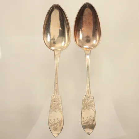 Två matskedar, modell Tornedal, längd ca 20cm, silver Vikt: 86,2 g