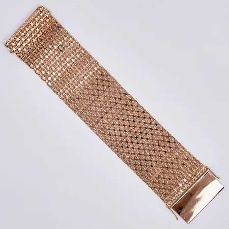 Armband x-länk med stav, längd: ca 20cm, bredd: ca 47mm, 18K Vikt: 94,7 g