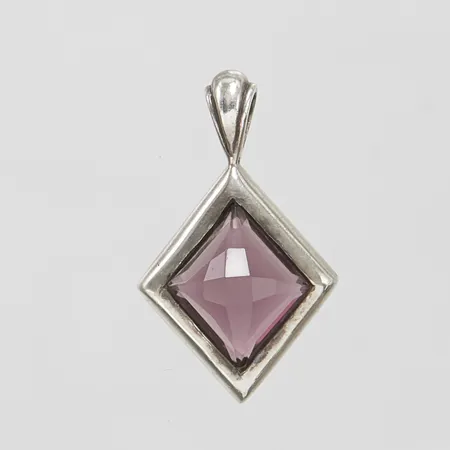 Silverhänge, lila sten, 28,4x17,2mm, GFAB, 925/1000 bruttovikt: 4,2g Vikt: 4,2 g