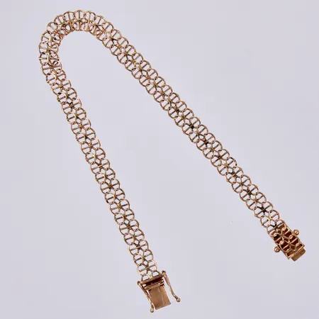 Armband, GHA, X-länk med stav, längd: ca 20cm, bredd: ca 5mm, 18K Vikt: 6,5 g
