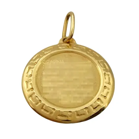 Hänge Bricka, 14K guld, gravyr Vikt: 1,2 g
