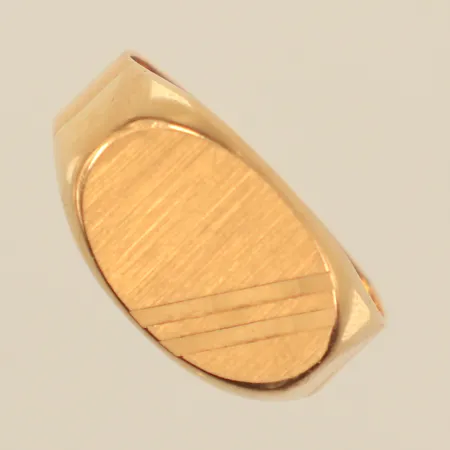 Klackring, stl 19¾, bredd 4,4-11,3mm, ojämn skena, 18K  Vikt: 4,9 g