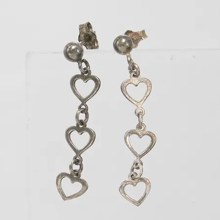Silverörhängen, hjärtan, 35x6,2mm, 925/1000  Vikt: 1,4 g
