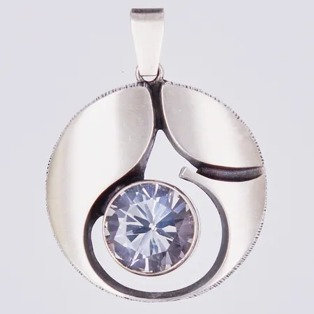 Hänge med bergkristall, Sten & Laine, längd: ca 4,5cm, bredd: ca 34mm, 925/1000, silver Vikt: 12,7 g