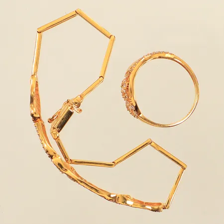 Armband, defekt, ring, defekt, 21K  Vikt: 12,3 g