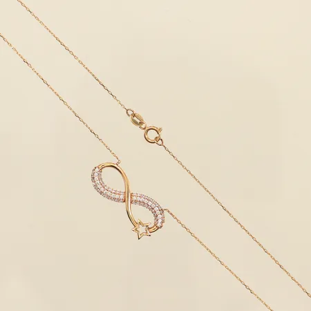 Collier, vita stenar, längd 45,5cm, bredd 0,7-25,4mm, 14K  Vikt: 2,3 g