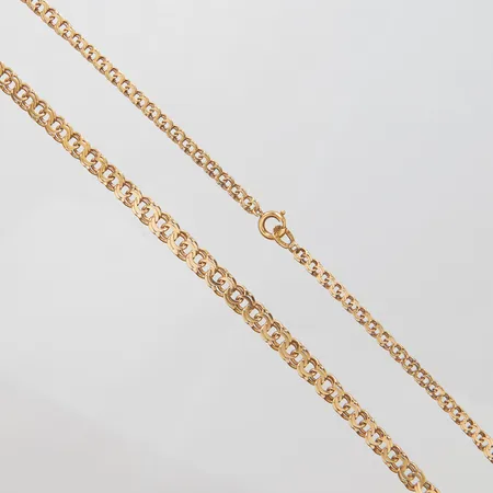 Collier, doserad Bismarck, längd: 45,5cm, bredd: 2,8-4,8mm, svenska stämplar, 18K  Vikt: 10,3 g