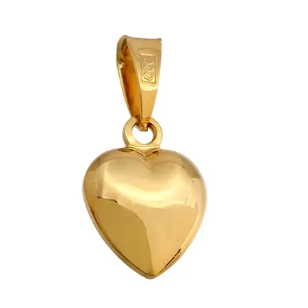 Hänge Hjärta, 18K guld, slät modell, Guld Carlsén Ab (CCC), längd inkl. ögla 15 mm, bredd 7,5 mm, tjocklek 3 mm, fint skick Vikt: 0,7 g