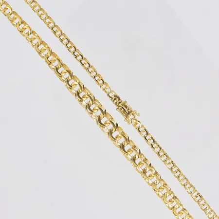 Collier doserad Bismarck, 43,5cm, bredd 4-7,5mm, 18K Vikt: 14,1 g