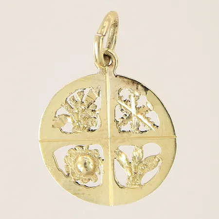 Hänge med dekor, 23x16mm, 14K  Vikt: 1,2 g