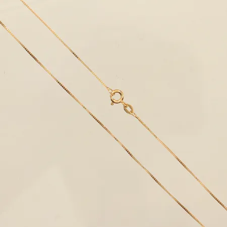 Kedja Venezia, längd 47cm, bredd ca 0,7mm, ojämn länk, 9K Vikt: 1,6 g