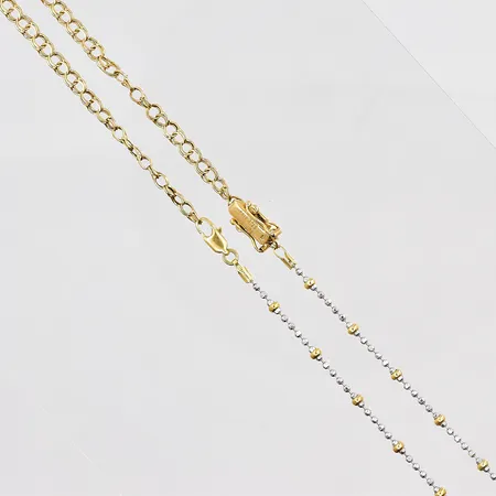 Collier, 46cm, omgjort av 2 armband, vitguld/gulguld, 18K Vikt: 7,4 g