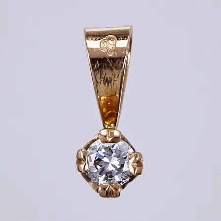 Hänge med diamant ca 1x0,09ct, längd: ca 0,9cm, bredd: ca 4mm, Guldvaruaktiebolaget G. Dahlgren & Co Ab, 18K Vikt: 0,5 g