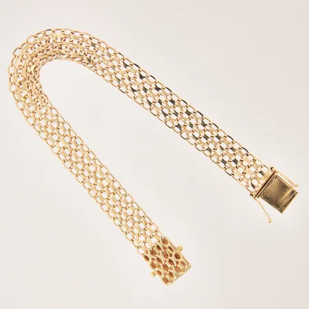 Armband X-länk, längd 18,5cm, bredd 10mm, 18K  Vikt: 14,4 g