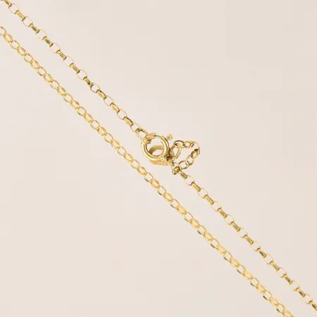 Kedja Ärtlänk, längd 42cm, bredd 1,5mm, förkortad länk, 18K  Vikt: 2,1 g