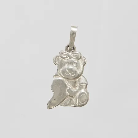Hänge, nalle med brythjärta, 22x11mm, silver, 925/1000 Vikt: 1,4 g