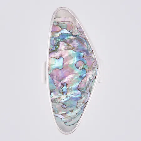 Ring med pärlemor, stl: 16½, bredd: ca 5-40mm, Arne Johansen, Denmark, 925/1000, silver Vikt: 14 g