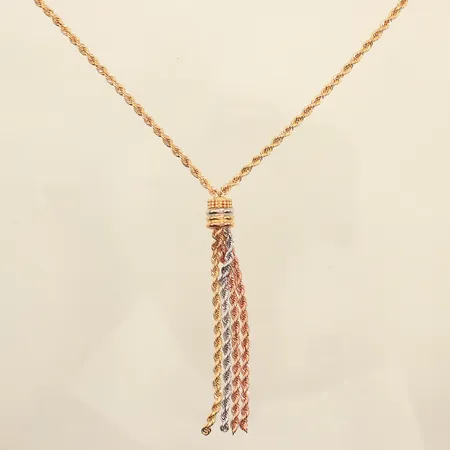 Collier Cordell, längd ca 46cm, bredd 2,8-8,7mm, trefärgat, 18K  Vikt: 10,3 g