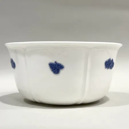 Skål, Blå Blom, Old Gustavsberg, Rörstrand, höjd 8,5cm, Ø16,5cm, benporslin, bruksslitage