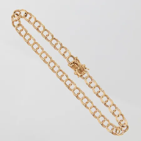 Armband, Bismarck, längd:19cm, bredd:5mm, slitna länkar, 14K Vikt: 5,4 g