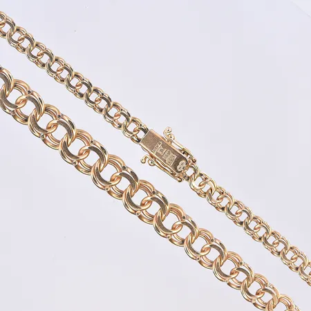 Collier Bismarck, doserad, bredd 4-7 mm, längd 42,5 cm, 18K. Vikt: 19,2 g